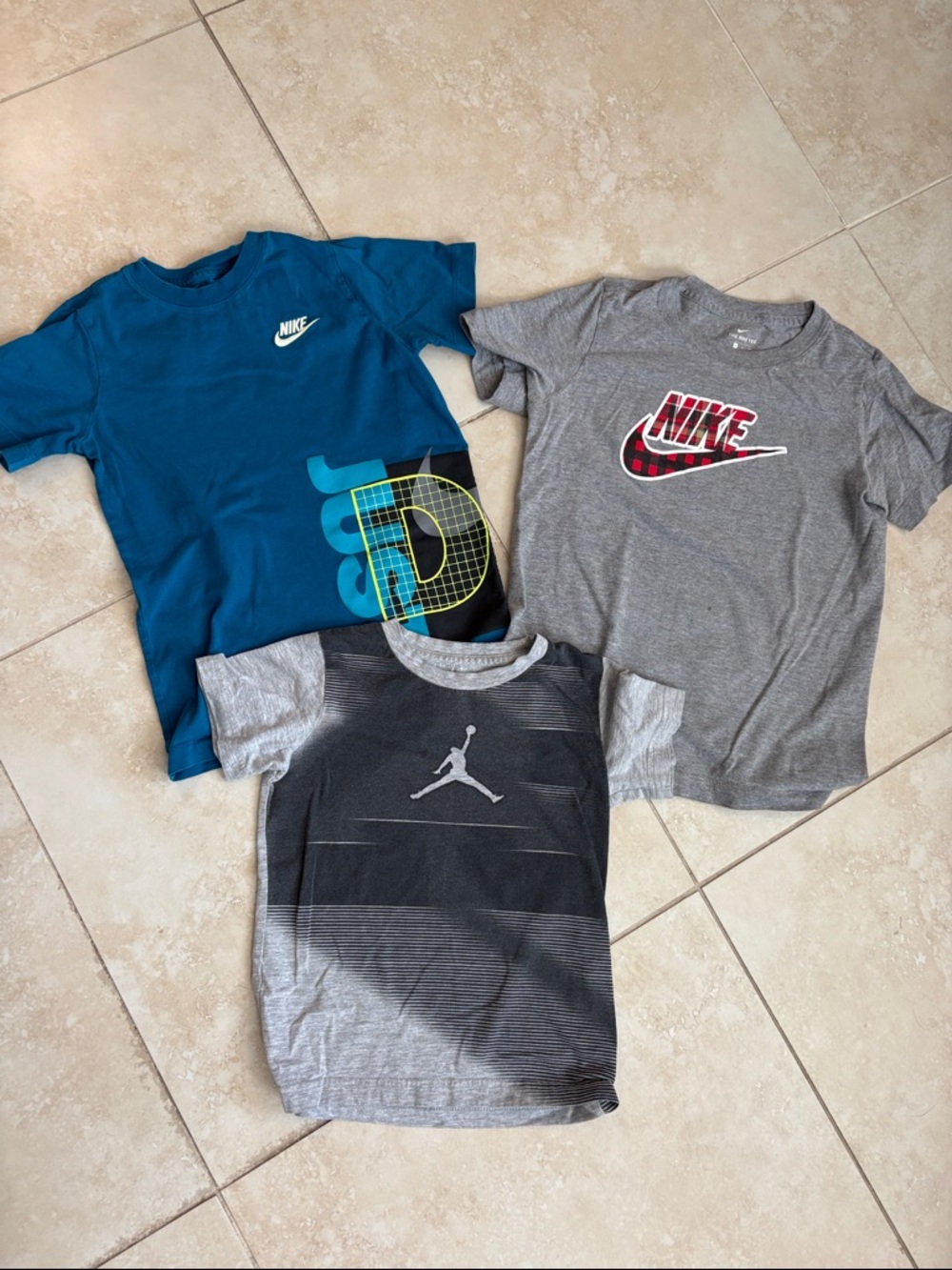 *3 pack* Nike Kids Short Sleeve Tees - Gray & Teal Blue